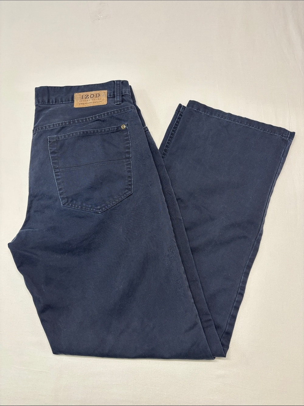 IZOD Men's Premium Denim Navy Blue Straight Leg Pants 330 dad style gorpcore